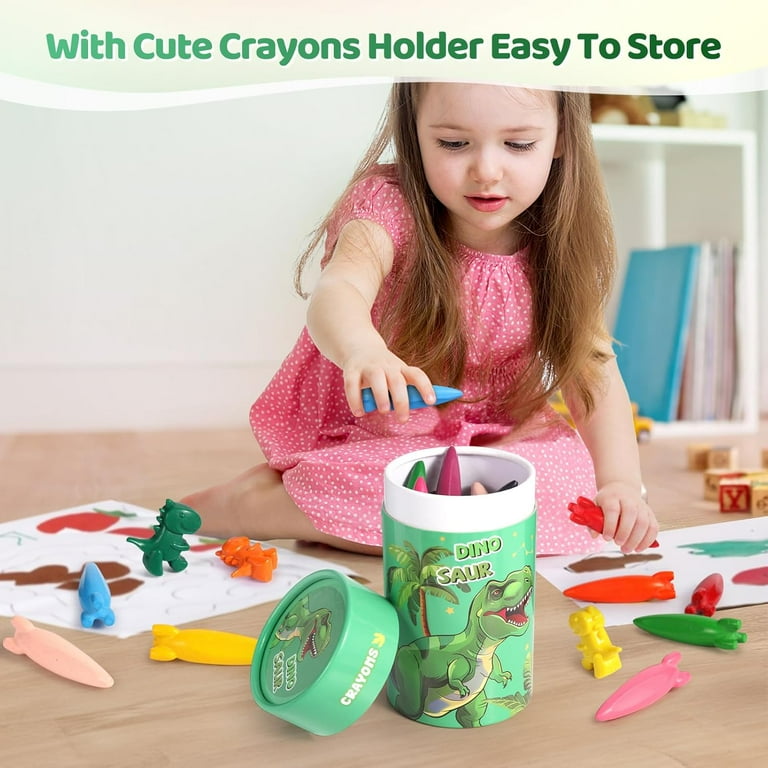 homicozy Rocket and Dinosaur-Shaped Crayons,36PCS Non Toxic