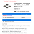 thumbnail image 2 of Front Brake Pad Set - Compatible with 1978 - 1985 Mercedes-Benz 300SD 1979 1980 1981 1982 1983 1984, 2 of 2