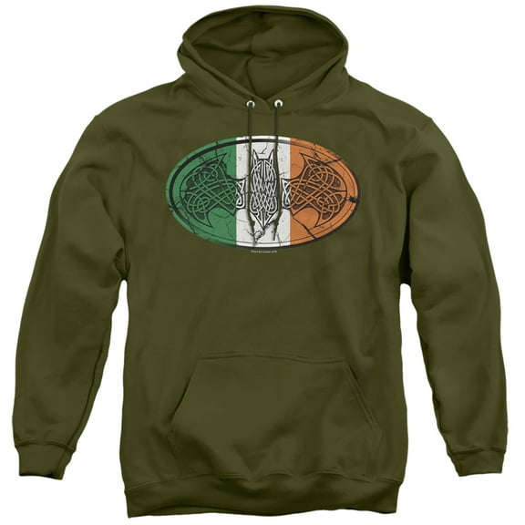 Batman Irish Celtic Symbol Adult Pullover Hoodie Sweatshirt Military Green