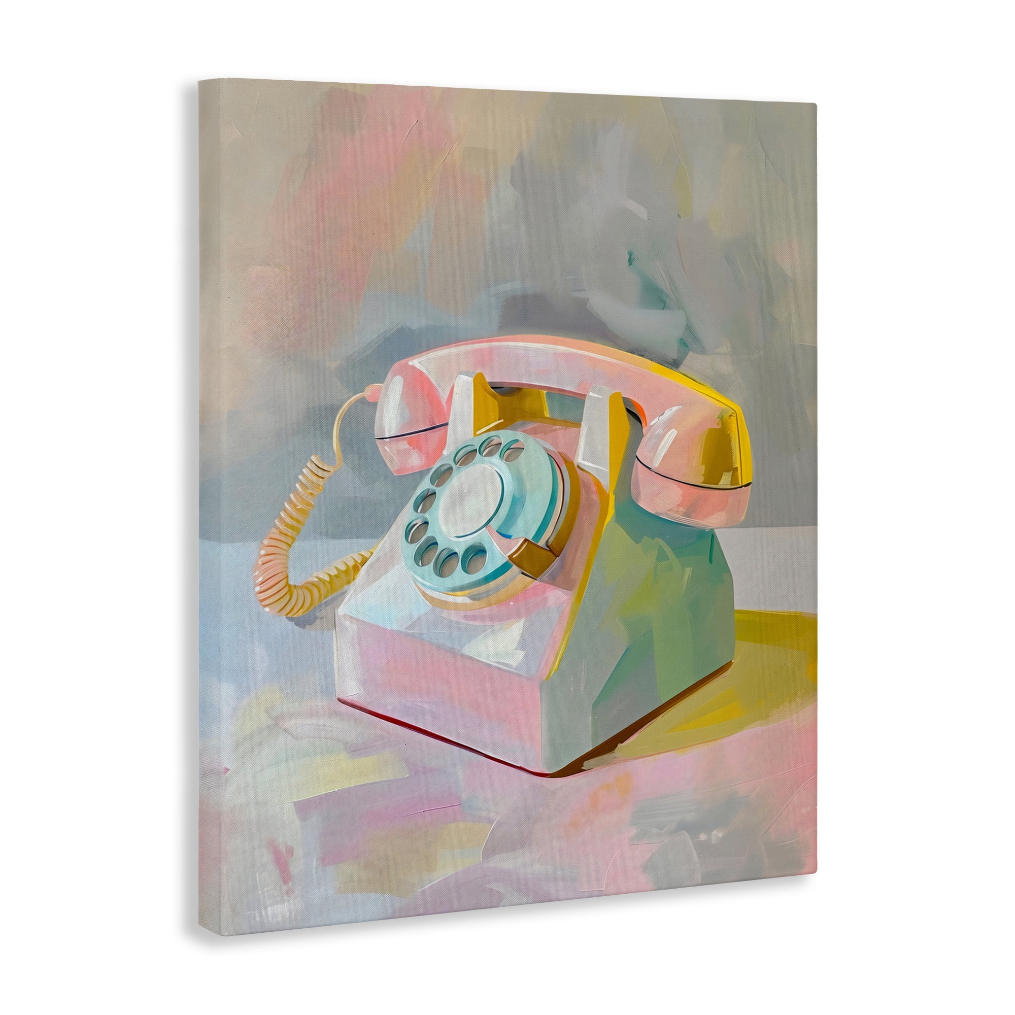 Stupell Industries Retro Telephone in Pastels Canvas Wall Art, design by The Prints Vibe