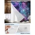 thumbnail image 5 of No Hook Shower Curtain with Snap-in Liner, Purple Ombre Starry Night Waterproof Fabric Bathroom Curtains, Modern Abstract Art Bath Curtains & Mesh Top Window 72"x78" Long, 5 of 9