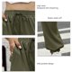 thumbnail image 5 of Joggers para mujer Puño en el tobillo Bolsillo lateral Cordón Color puro Cintura alta Pantalones de chándal para mujer OD Green S, 5 of 6