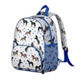 thumbnail image 2 of Horse Lovers Student Backpack – Cute Wild Horse Foal Print With Rainbow Retro Rural Floral Pattern Pony Design, 2 of 6