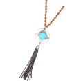 thumbnail image 1 of retro 29,5 " suéter cadena turquesa colgante collar cadena de de mujeres declaración joyería Plata, 1 of 7
