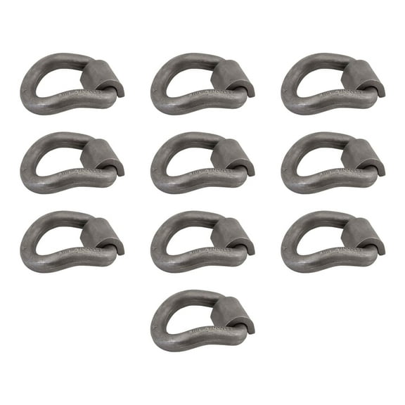 1" Bent Forged D-Ring w/ Weld On Clip, WLL# 15,600 lbs (10 Pack)