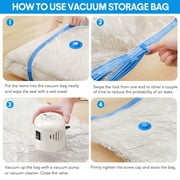 Livhil 10 Combo Vacuum Storage Bags with Electric Pump, Reusable Travel Vacuum Storage Bags for Clothes Compression, Space Saver Travel Essentials (Clear)