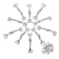 thumbnail image 5 of 10PCS Pull Handles Vintage Barn Door Handles Metal Gate Pull Handle Cabinet Handles for Drawer Dresser Cupboard Closet 4 Inch, 5 of 6
