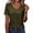 Army Green, variant on Ayolanni Solid Blouses for Women Scalloped Short Sleeve V-Neck Blouse Workout Loose Basic Shirts Tops for Women Green L