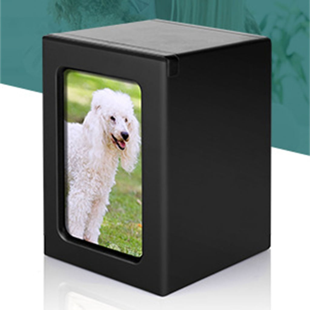 Cremation Urn Pet Cinerary Casket Wood Memorial Box Ashes Funerary Animals Pet Cats Dogs Funeral Supply Can Place Photo