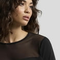 thumbnail image 5 of Women's WEAR by Erin Andrews x Gracie Hunt Black Las Vegas Raiders Mesh Panel Long Sleeve T-Shirt, 5 of 6