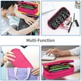 thumbnail image 7 of TEQUAN Large Capacity Pencil Case, Fun Disco Eighties Style Pattern Pencil Pouch 2 Compartments Pencil Bag (Pink), 7 of 7