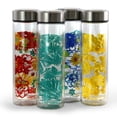 thumbnail image 2 of Gibson Home Glasselle 4 Piece 13 Ounce Glass Decorated Hydration Bottle Set in Assorted Colors, 2 of 10