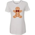 thumbnail image 3 of Inktastic Cute Gingerbread Man with Red Plaid Bowtie Women's T-Shirt, 3 of 5