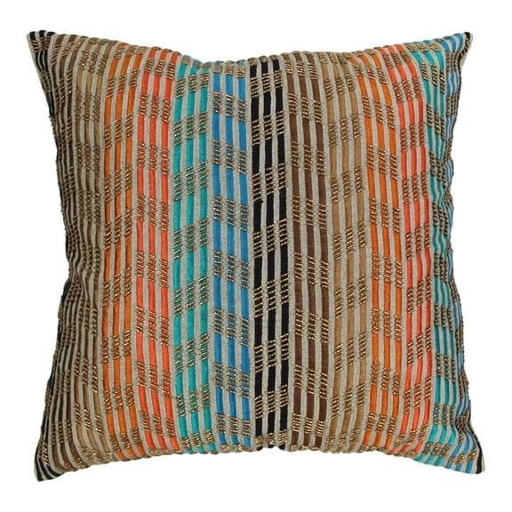 Blazing Needles 20-inch Moroccan Patterned Beaded Velvet Throw Pillow