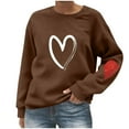 thumbnail image 2 of AGWOLF Women's Heart Print Sweatshirts Cute Crewneck Long Sleeve Pullovers Loose Solid Basic Tops, 2 of 5