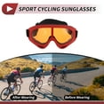 thumbnail image 3 of Unique Bargains Motorcycle Riding Goggles PC PU Cycling Sunglasses Orange Lens Red Frame, 3 of 6
