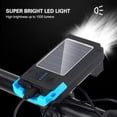 thumbnail image 4 of Solar USB Rechargeable Bike Headlight Front Light Waterproof Bicycle Flashlight Night Riding Light Lamp with, 4 of 8