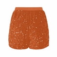 thumbnail image 5 of FRSASU Women's Sequin Shorts Sparkly Stretchy Night Out Party High Waisted Shorts Khaki, 5 of 9
