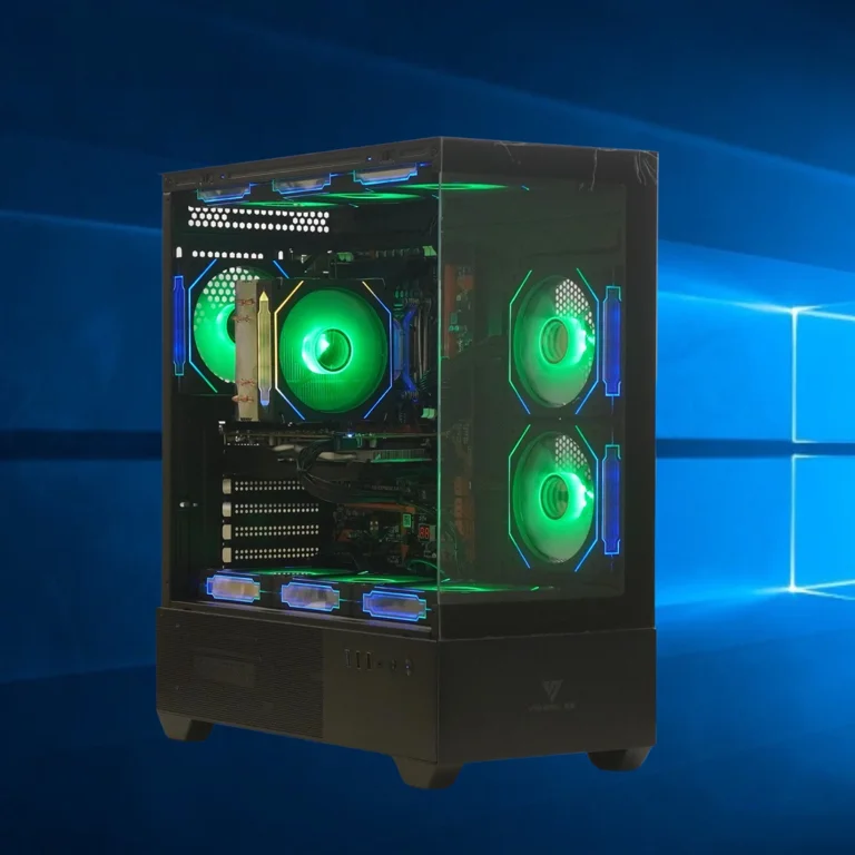 EVOUNIC Gaming PC Computer Desktop, Intel i7 Xeon E5 GTX 1080 TI 11GB, 32GB RAM, 512GB SSD+1TB HDD, WiFi6, BT ARGB Fan x10, Windows 11,