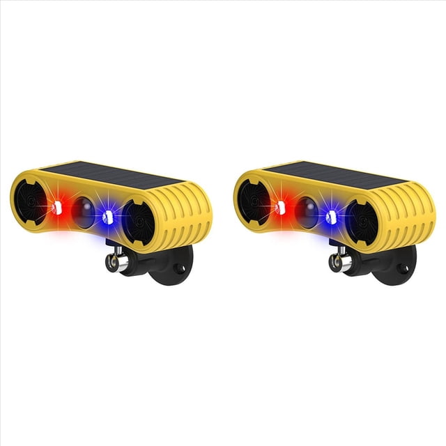 2X Alarma con Sensor de Movimiento Solar, Luz de Advertencia Exterior, de Alerta de Seguridad de 13 Sonidos, Repelente de Animales para de Granja