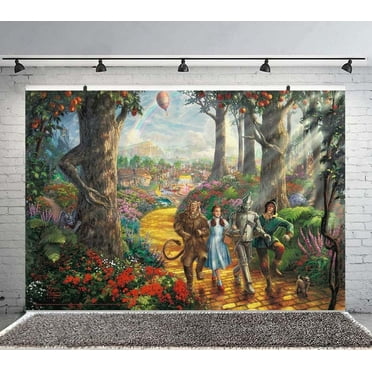 The Wonderful Wizard of Oz Backdrop Banner Party Supplies Poster Movie Theme Background for Photography Kids Birthday Decorations