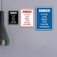 thumbnail image 2 of Signs ByLITA Portrait Round Danger If You Can Read this You're In Range Door or Wall Sign Easy Installation | Health And Safety | Building And Danger Sign (Navy Blue / White) - Medium, 2 of 9