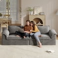 thumbnail image 6 of COPIAE 110" Luxury Oversized Couch, Boneless 3 Seater Sofa with Extra Deep Seat, Upholstered Floor Couches for Living Room, Apartment, Office, No Assembly Required, Dark Gray, 6 of 10