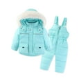 thumbnail image 2 of shoper Snow Suit Kids 6t Winter Coat and Snow Pants Set Overall Windproof Ski Suit Kid Winter Warmth Snow Suits Blue 100, 2 of 4