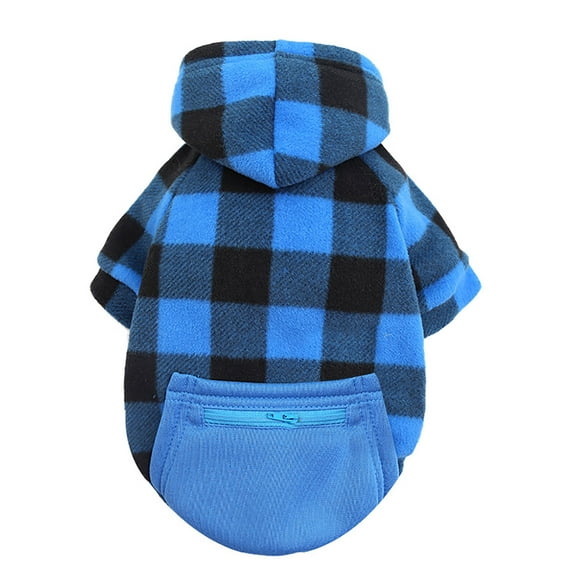 Plaid Zipper Pocket Weiwang Size Dog Clothes Cat Pet Clothes for Autumn and Winter