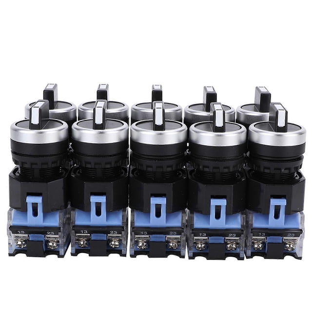 Pack of 10 BEM38-20X/31 3-position self-locking rotary selector switches, 22 mm