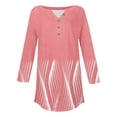 thumbnail image 5 of Pink Womens Tops 3/4 Length Sleeve Womens Tops 2025 Spring Neck Casual Print Tunic T Shirts Three Quarter Length Womens Tops Shirts for Women, 5 of 5