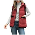 thumbnail image 4 of larppty Womens Puffer Vest Sleeveless Casual Loose Fit Winter Warm Lightweight Stand Collar Down Jacket Coats Outwear (Red, M), 4 of 9