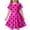 1367Hot Pink2698, variant on Rggeeun Toddler Children Fashion Polka Dot Print Slim Short Sleeved Dress Stylish Casual O-Neck Sundress