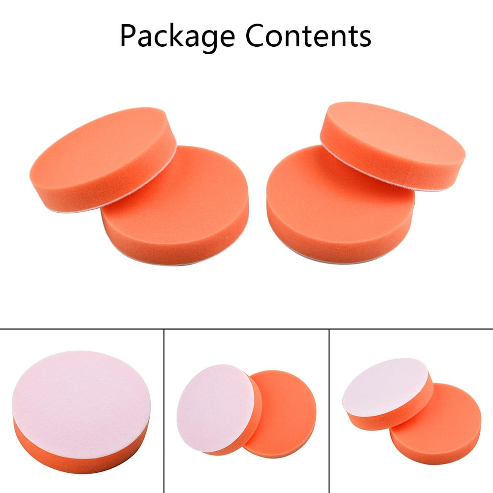 4x 7Inch Orange Flat Polishing Buffer Pad Foam Buffing pad for Car Polisher