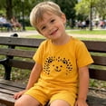 thumbnail image 6 of ITSAME Toddler Boys Outfit Sets Cotton T-Shirt and Shorts Fashion Print Kids Casual Clothes 2-Piece Yellow Size 4-5, 6 of 6
