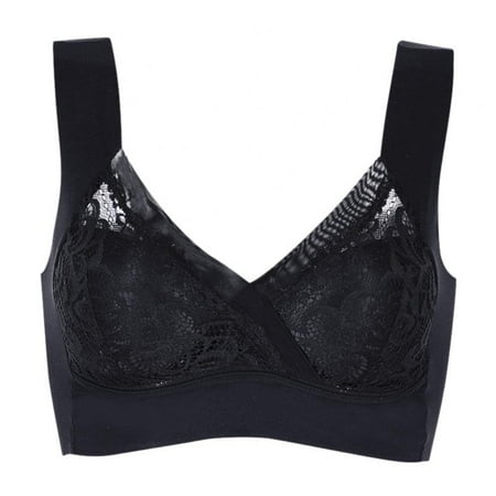 

Women s Seamless Lace Bra Thin Cup Back Smoothing Push up Bralette
