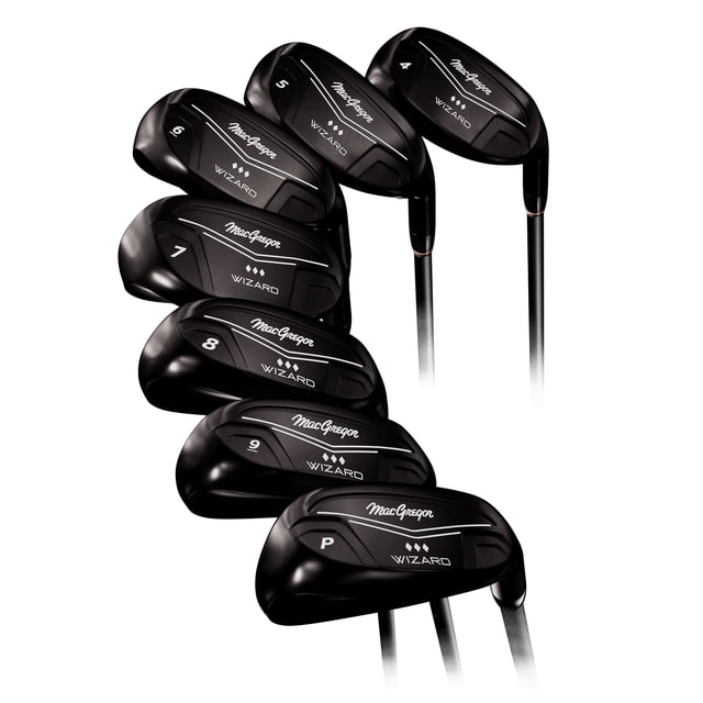 MacGregor Golf Wizard Full Hybrid Iron Set, Main Droite Masculine, Graphite, Régulier, 1" de Plus