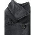 thumbnail image 3 of KVE Women's Classic Double Breasted Pea Coat Winter Mid-Long Slim Trench Coat with Belt Dark Grey Small, 3 of 7