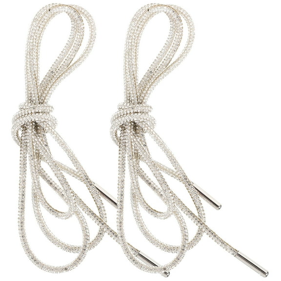 UPKOCH Shoes Durable Shoe Laces Adults Glitter Shoelaces Rhinestone Plus Cotton Rope Plus Glue White 120.00X0.30X0.30CM