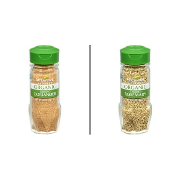 McCormick Gourmet Organic Ground Coriander 1.25 oz & McCormick Gourmet Organic Crushed Rosemary 1 oz