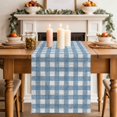 thumbnail image 2 of Table Runners 90 Inches Long Dress Scarves, Navy Buffalo Plaid Farmhouse Coffee/Dining/Kitchen Table Decor Table Runner for Living Room, Farmhouse Checked Vintage Geometric Art 13x90 Inch, 2 of 9