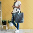 thumbnail image 4 of FORMRS Womens Canvas Tote Bag with Zipper Inner Pocket Shoulder Handbag, Lightning Pattern, 4 of 7