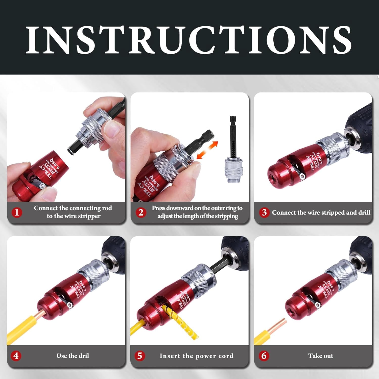 Wire Stripper for Drill 2024 Electric Wire Stripping and Twisting Tool, Portable Professional Electrician Tool Set Quick Stripper and Twister&nbsp;