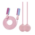 thumbnail image 2 of Cuerda de saltar con rodamiento de ejercicio, cuerdas de saltar deportivas para ejercicio para adultos que queman grasa, cuerda de saltar - Cable de rosa Cordón + Rosa sin cuerda Baoblaze Cuerda para saltar inalámbrica, 2 of 8
