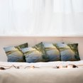 thumbnail image 3 of Ambesonne Tree Throw Pillow Cover 4 Pack, Sunny Misty Lake Summer, 20", Fern Green Pale Blue, 3 of 6