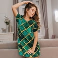 thumbnail image 3 of Lsque Green Mosaic Glass Pattern Nightgowns for Women Sleep Shirts Short Sleeve Nightshirt Pullover Nightdress Soft Sleepwear Relaxed Fit Nightdress, 3 of 6