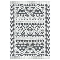 SAFAVIEH Cabana Arielle Geometric Indoor/Outdoor Area Rug, Ivory/Grey, 3' x 5'