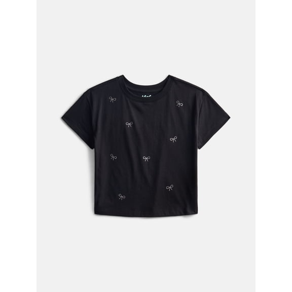 Wonder Nation Girls' Graphic Print Tee with Short Sleeves, Sizes 4-18 & Plus