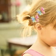 thumbnail image 3 of 2x Pinces à Cheveux Papillon Queue de Cheval Mignon pour Enfants Cheveux Bouclés Légers Filetés Jaune Rose, 3 of 9