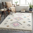 thumbnail image 2 of Surya Lofty 94x122" Rectangle Contemporary Fabric Rug in White/Pink, 2 of 7